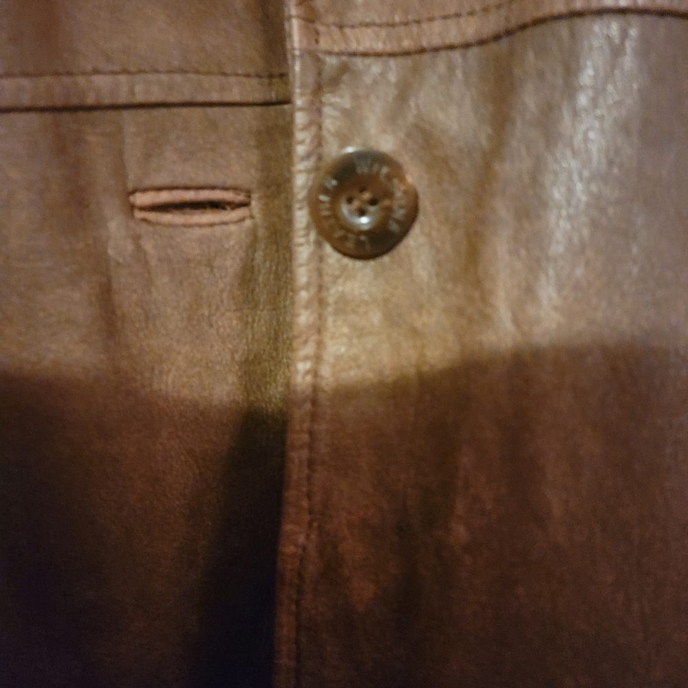 Wilson's Leather Brown Coat 100% Leather Medium Worn Once - Picture 5 of 8